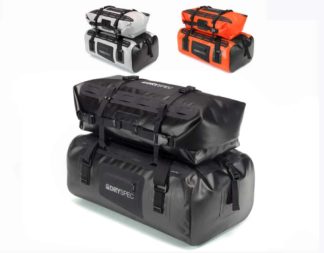 DrySpec D66 Waterproof Motorcycle Dry Bag Modular Packing System in Black Grey & Orange | 66L Total