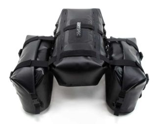 DrySpec D68 Waterproof Motorcycle DryBag Modular Packing System in Black Gray & Orange | 68L Total